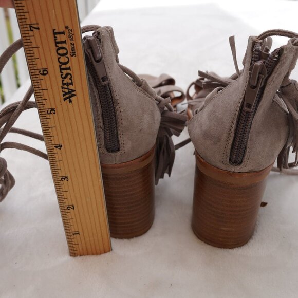 Jeffrey Campbell Linares Suede Lace Up Tassel Sandal‎ Heels 9 - Picture 10 of 10
